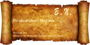 Brabander Norma névjegykártya